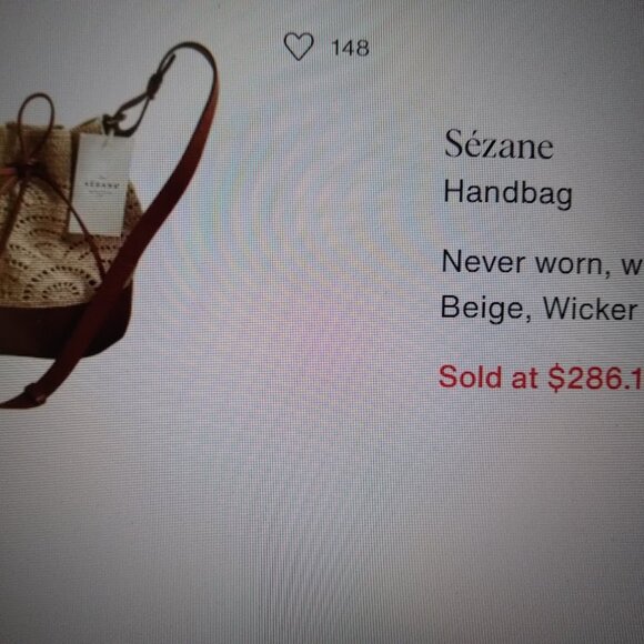 Sezane NWOT La Maroquinerie Sézane Paris 'Alma' cream w-brown leather bucket bag - Picture 10 of 16